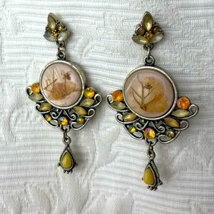Vintage Pressed Flower Earrings